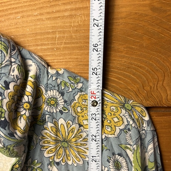 Anthropologie Floral Blue Yellow Women's Button Down Shirt MD long sleeve - Picture 3 of 11